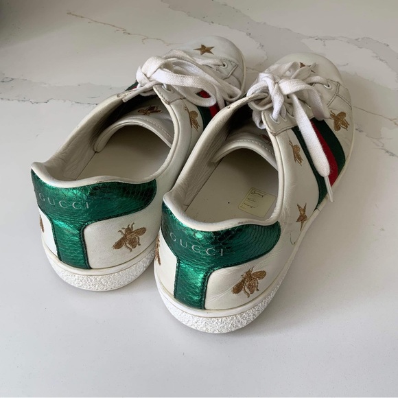 ❤️ GUCCI ACE BEES AND STARS ❤️ SIZE 8 1/2 SNEAKERS - Picture 2 of 4